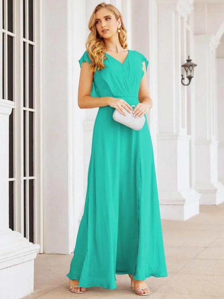 Sunnderly Bridesmaid Dresses Cape Formal Prom Dress Open Back Gowns for Mother of The Bride SY28058 by numbersea