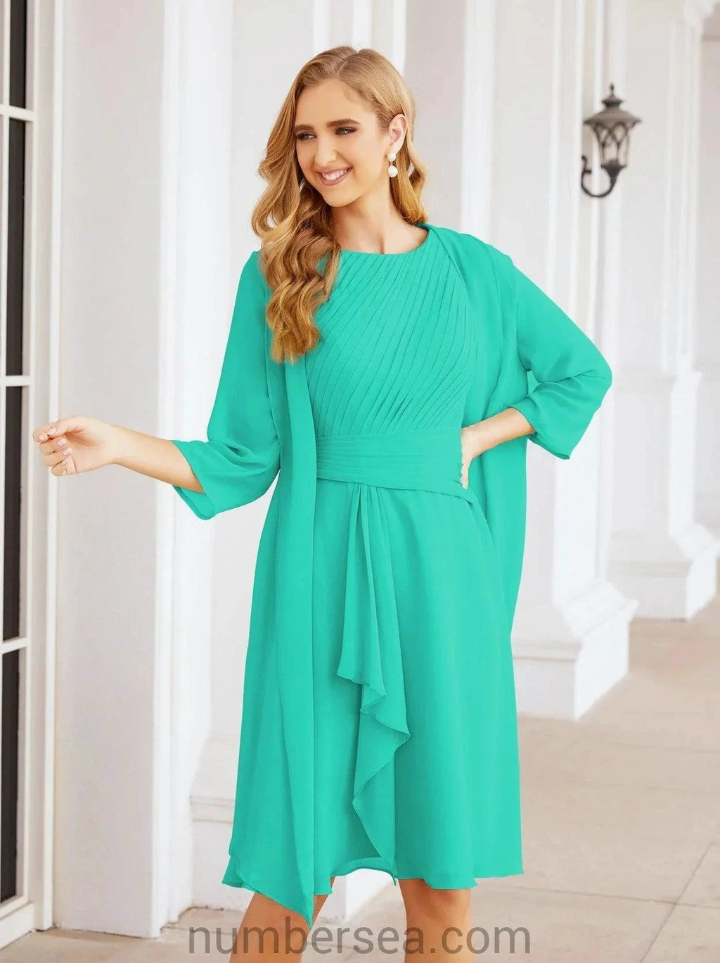 Sunnderly Mother of The Bride Dresses Prom Dress Casual Pleated Dress SY28065 by numbersea