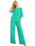 Sunnderly Elegant 2 Piece Mother of The Bride Dress Plus Size Pant Suits Ruffle Layers Sliver Housecoat SY28064 by numbersea