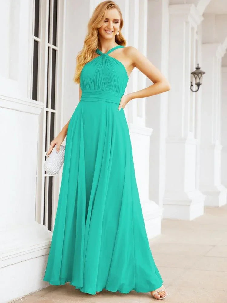 Robes de demoiselle d'honneur à encolure croisée Numbersea pour fête, mariage, soirée, bal de promo, robes longues 28053