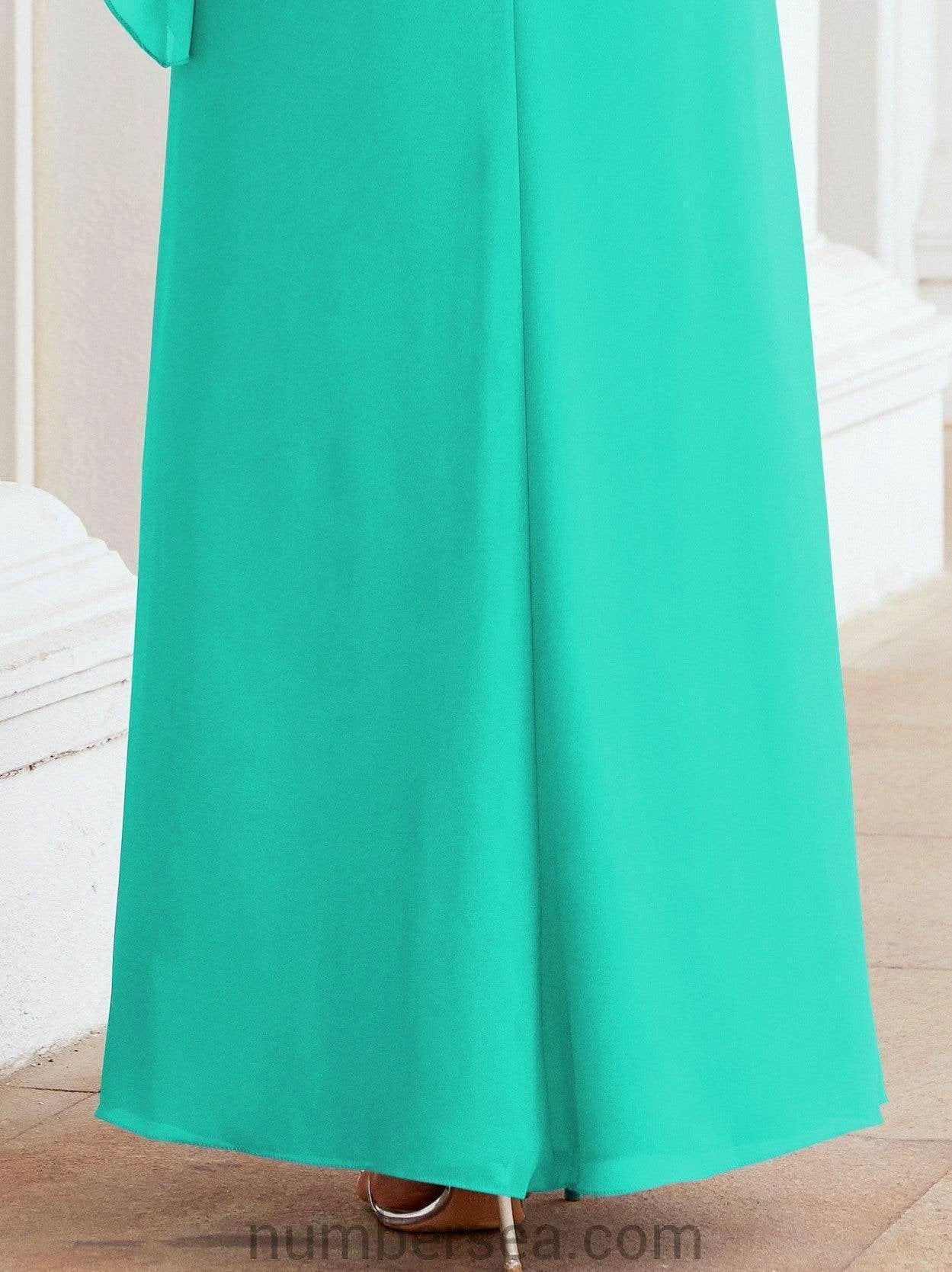 Sunnderly Formal Party Gown Dress Long Mother of The Bride Dresses with Ruffle Cape SY28026 by numbersea