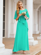 Sunnderly Formal Party Gown Dress Long Mother of The Bride Dresses with Ruffle Cape SY28026 by numbersea