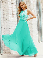 Lace Bridesmaid Dress Floor Length Evening Gowns with Pockets 28017 by numbersea