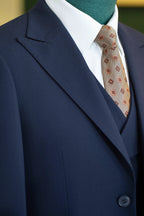 Navy Blue Wool 3-Piece Wedding Suit | Tailored Groom & Groomsmen Attire by 男装