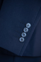 Navy Blue Wool 3-Piece Wedding Suit | Tailored Groom & Groomsmen Attire by 男装