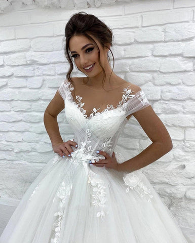 Hermosos vestidos de novia para mujer, corte A, con apliques de encaje 3D, estilo bohemio, estilo princesa, formal, para fiesta en la playa, sexy, con escote en V, 2023 
