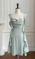 Fashion Green A Line Homecoming Dress Satin Mini Prom Dress Y7574 by simplepromdress