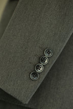 Charcoal Grey Wool Double-Breasted 3-Piece Wedding Suit | Tailored Groom & Groomsmen Attire by 男装