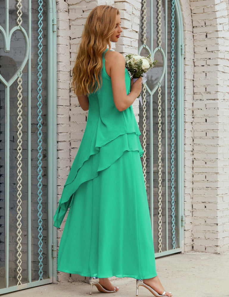 Chiffon Long Plus Size Mother of Bride Dresses Formal Bridesmaid Prom Gown SY28019