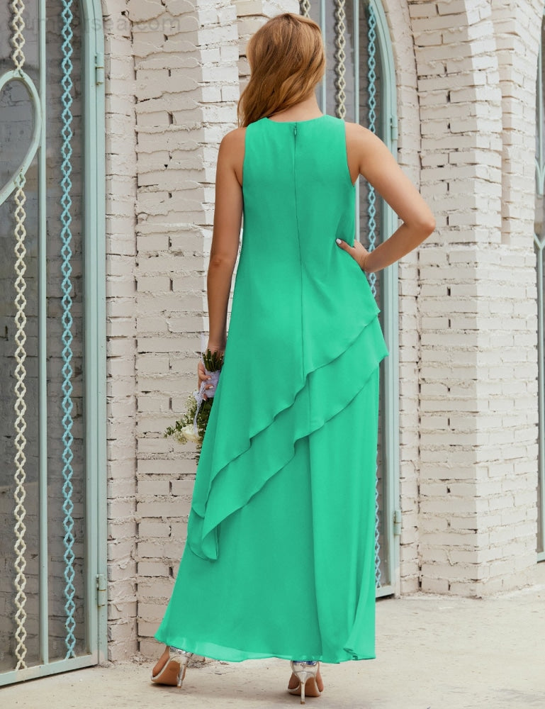 Chiffon Long Plus Size Mother of Bride Dresses Formal Bridesmaid Prom Gown SY28019