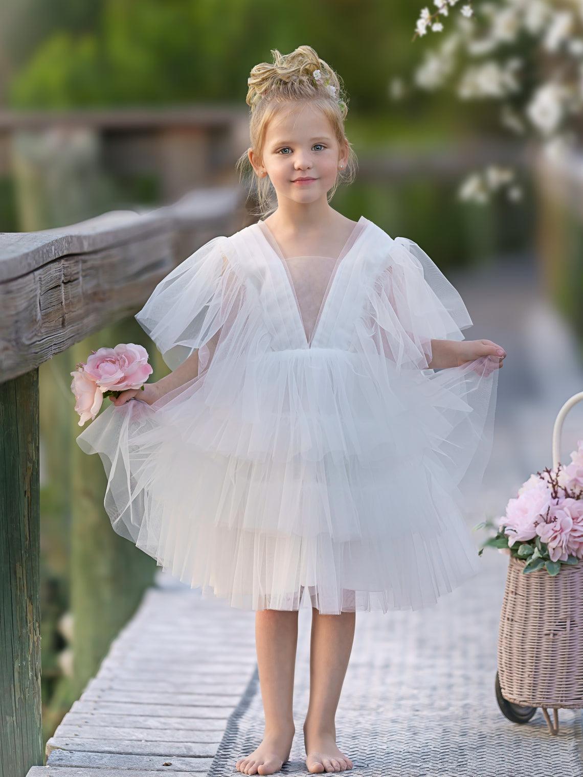 Enchanted Garden Fairy Elegant Tulle Toddler Flower Girl Dress - photo 1