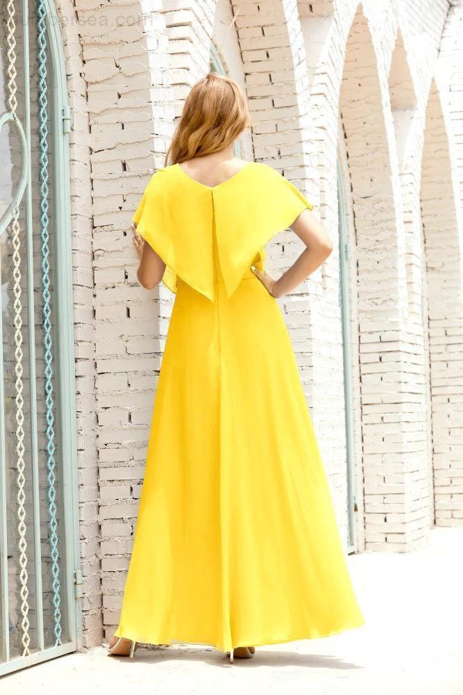 Numbersea Mother of The Bride Dresses Plus Size V-Neck Floor Length Formal Prom Dress for Wedding Guest 28020 by numbersea