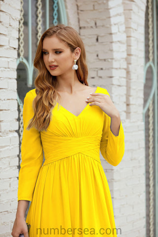 Numbersea Bridesmaid Dress Chiffon Formal Party Dress Evening Dress 28016