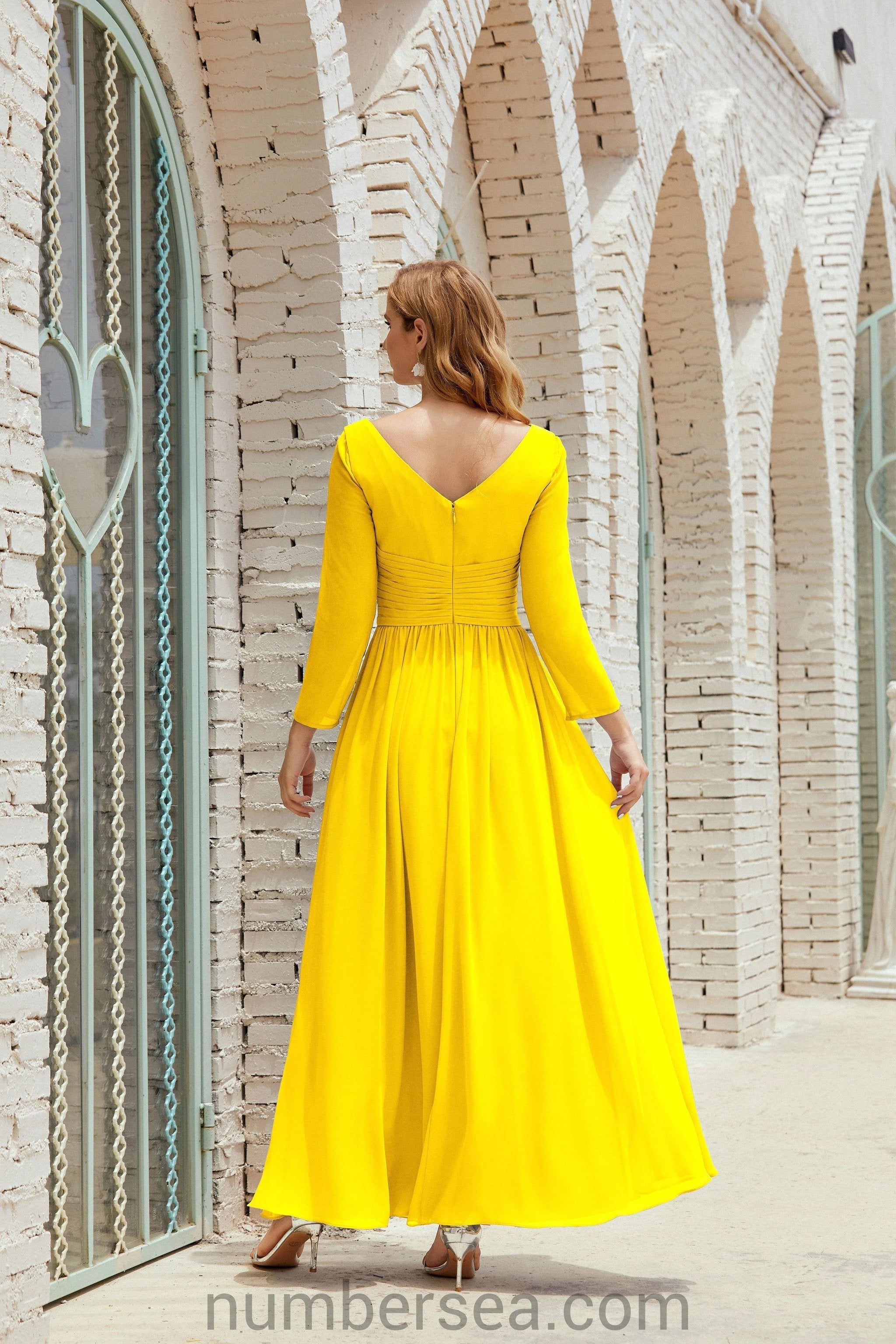 Numbersea Bridesmaid Dress Chiffon Formal Party Dress Evening Dress 28016 by numbersea