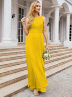 Numbersea Bridesmaid Dresses for Wedding Ruffles Long Formal Prom Gowns 28039 by numbersea