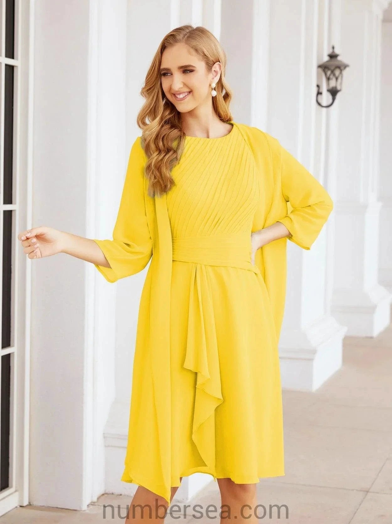 Sunnderly Mother of The Bride Dresses Prom Dress Casual Pleated Dress SY28065 by numbersea