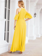 Abiti da damigella d'onore Numbersea con spalle scoperte, linea a trapezio, lunghi abiti da sera formali 28074