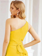 Numbersea One Shoulder Bridesmaid Dresses Long Formal Prom Gowns 28048