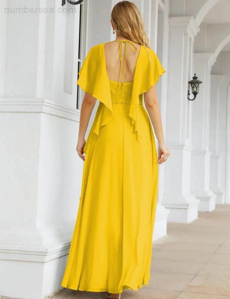 Numbersea Bridesmaid Dresses Backless Formal Prom Gowns for Evening Party Mother of The Bride Dress 28040 by numbersea