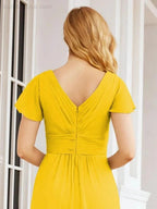 Numbersea Formal Prom Gowns for Mother of The Bride Cap Sleeves Bridesmaid Dress 28047 by numbersea