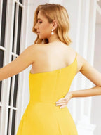 Numbersea Women's One Shoulder Formal Prom Gowns for Mother of The Bride Side Slit Bridesmaid Dresses 28052 by numbersea