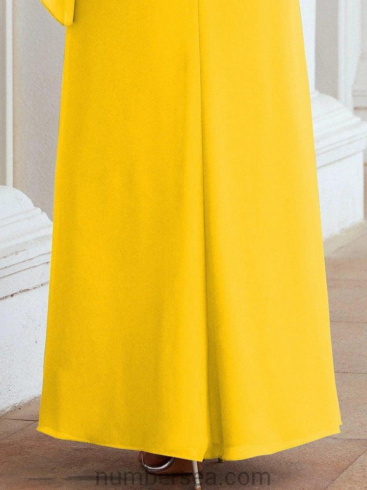 Sunnderly Formal Party Gown Dress Long Mother of The Bride Dresses with Ruffle Cape SY28026 by numbersea