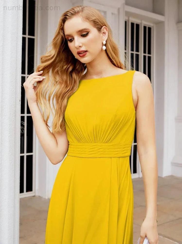 Numbersea Bridesmaid Dresses for Wedding Ruffles Long Formal Prom Gowns 28039 by numbersea