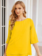 Sunnderly Elegant 2 Piece Mother of The Bride Dress Plus Size Pant Suits Ruffle Layers Sliver Housecoat SY28064 by numbersea
