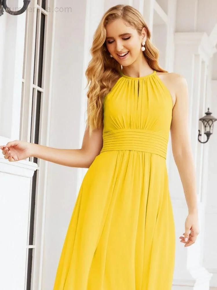 Numbersea Keyhole Bridesmaid Dresses Sleeveless Formal Evening Party Prom Gowns 28043 by numbersea