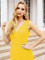 Formal Prom Gown Elegant V-Neck Sleeveless Bridesmaid Dresses for Wedding Party 28037 by numbersea