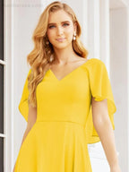 Numbersea Bridesmaid Dresses for Wedding Formal Evening Party Prom Gown with Cape 28050