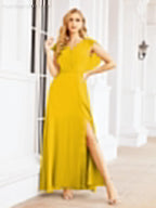 Sunnderly Bridesmaid Dresses Cape Formal Prom Dress Open Back Gowns for Mother of The Bride SY28058 by numbersea