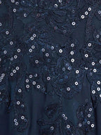A-line V-Neck Floor-Length Lace Chiffon Mother of the Bride Dress With Sequins by Dreamylily