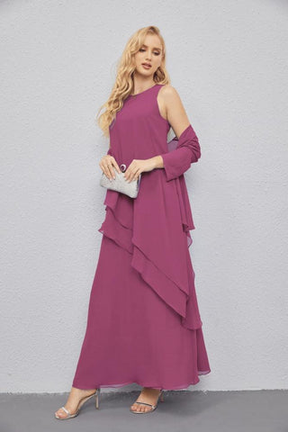 Mother of Bride Dresses with Open Front Lightweight Cardigan Formal Prom Gown  28081