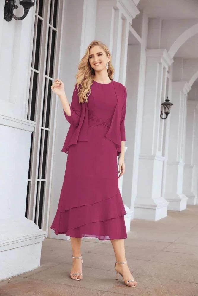 Sunnderly Two-Piece A-line Mother of The Bride Dress Formal Party Gown Dress SY28072 by numbersea