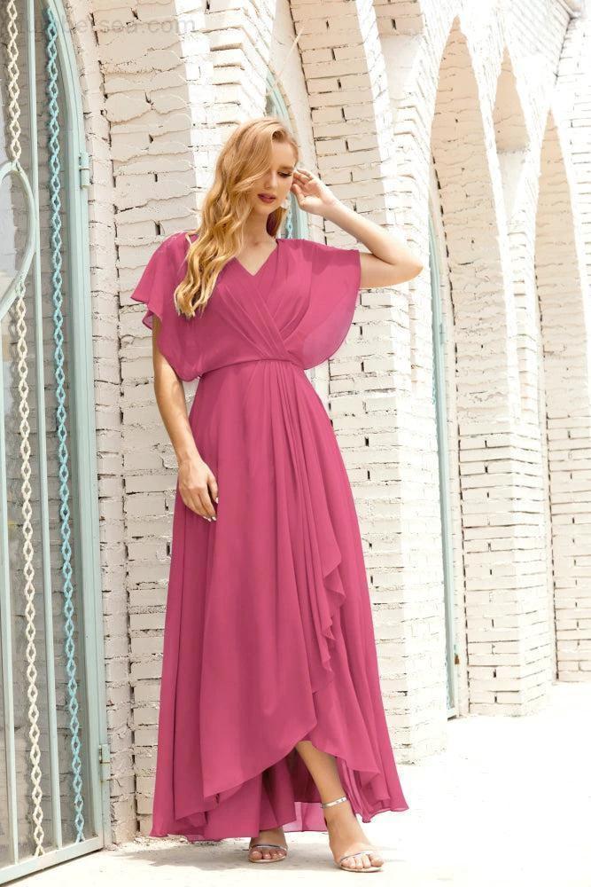 Numbersea Mother of The Bride Dresses Plus Size V-Neck Floor Length Formal Prom Dress for Wedding Guest 28020 by numbersea