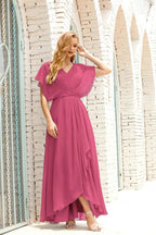 Numbersea Mother of The Bride Dresses Plus Size V-Neck Floor Length Formal Prom Dress for Wedding Guest 28020 by numbersea