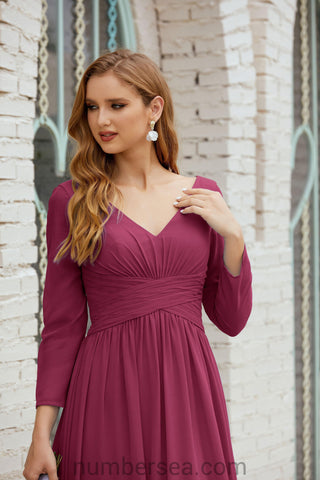 Numbersea Bridesmaid Dress Chiffon Formal Party Dress Evening Dress 28016