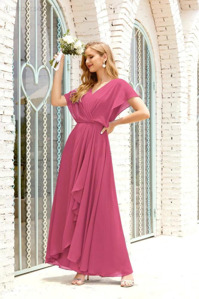 Numbersea Mother of The Bride Dresses Plus Size V-Neck Floor Length Formal Prom Dress for Wedding Guest 28020 by numbersea