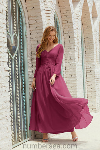 Numbersea Bridesmaid Dress Chiffon Formal Party Dress Evening Dress 28016