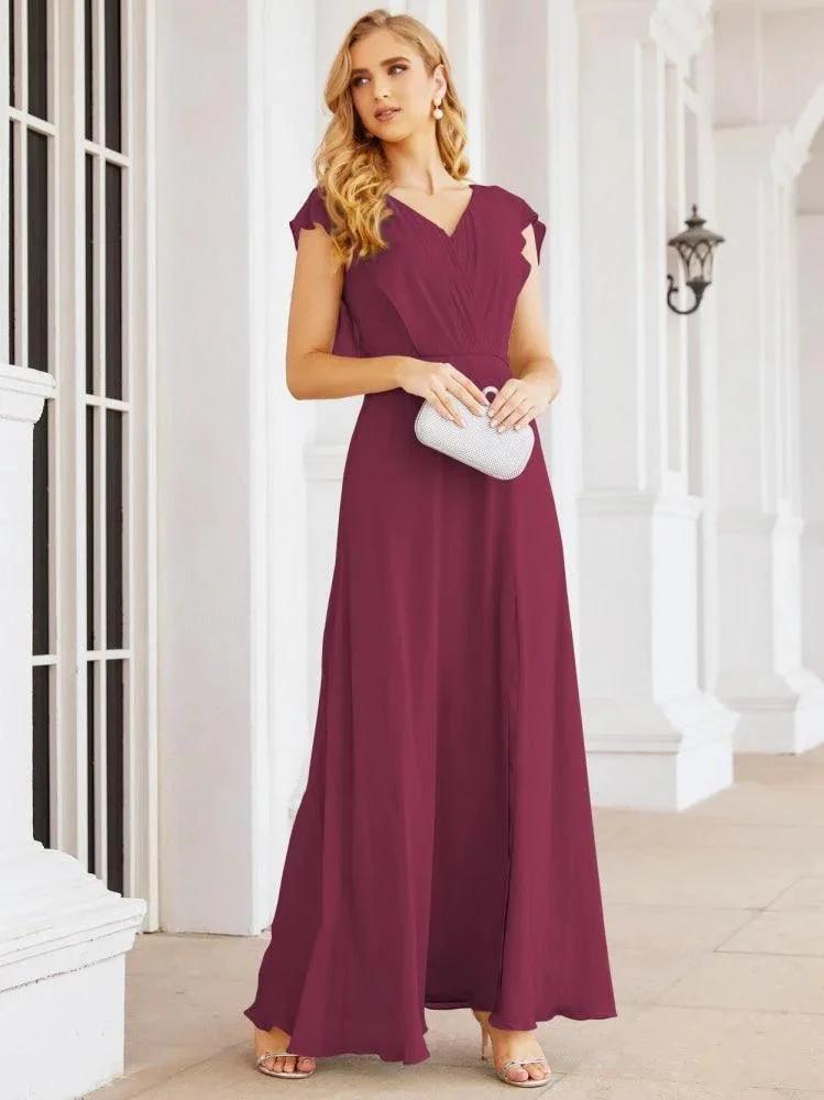 Sunnderly Bridesmaid Dresses Cape Formal Prom Dress Open Back Gowns for Mother of The Bride SY28058 by numbersea
