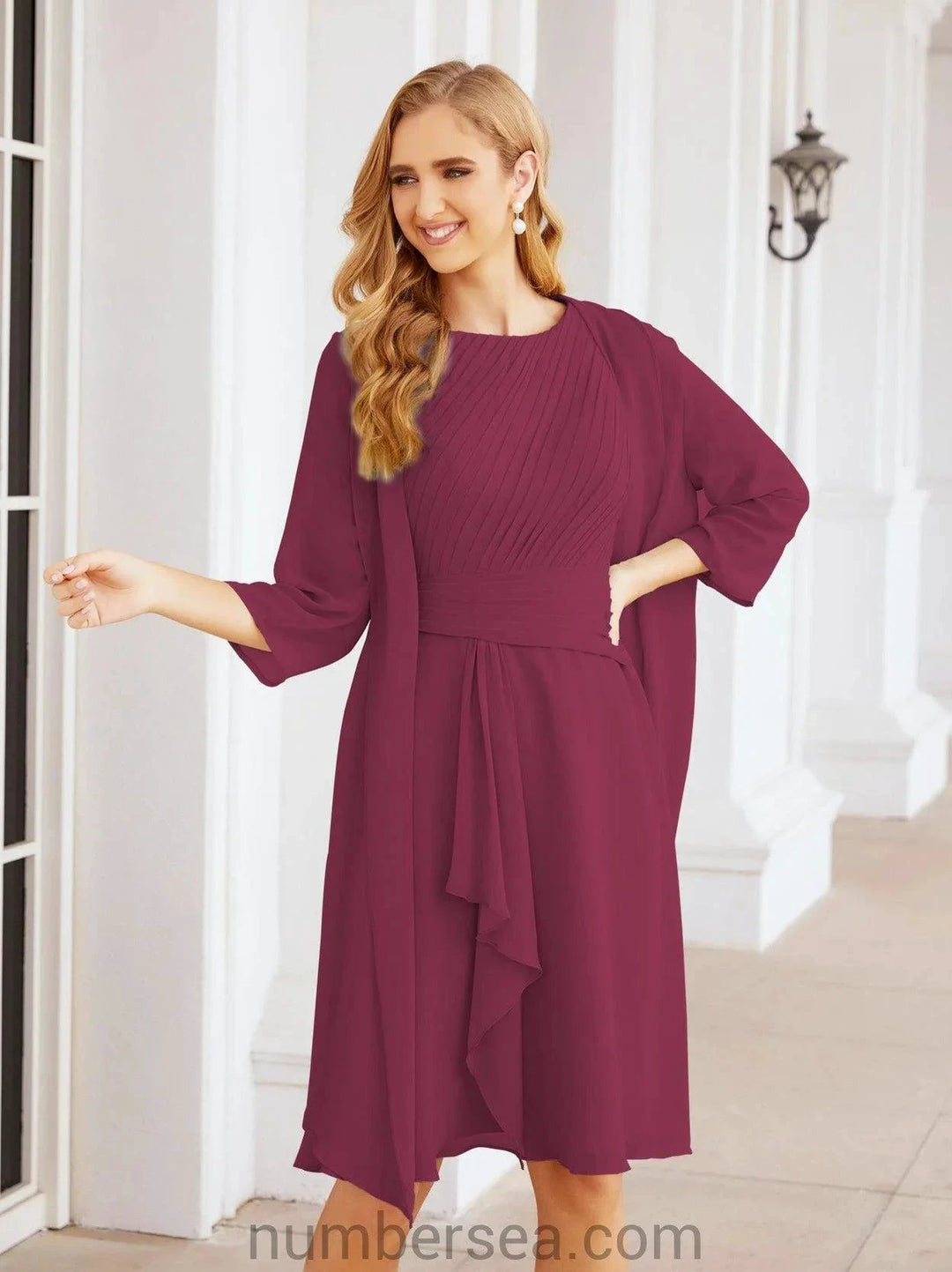 Sunnderly Mother of The Bride Dresses Prom Dress Casual Pleated Dress SY28065 by numbersea
