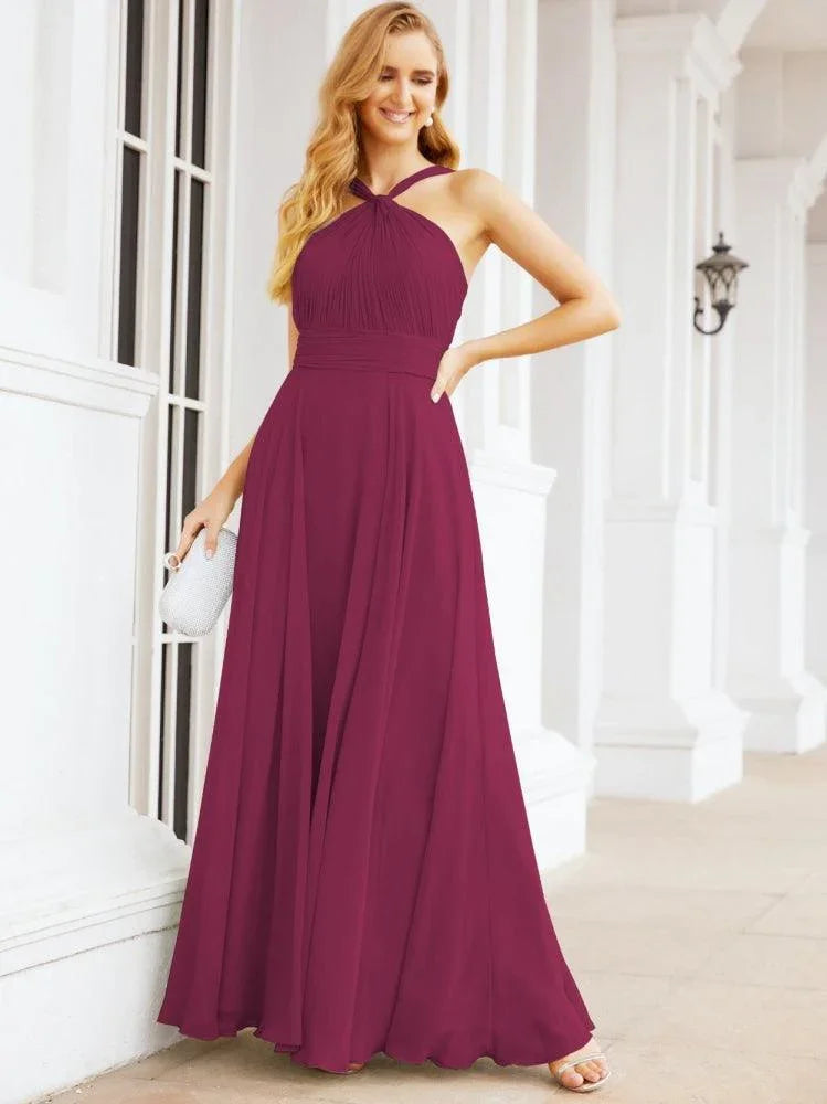 Numbersea Abiti da damigella incrociati con collo all'americana per festa, matrimonio, sera, ballo di fine anno, abiti lunghi da ballo 28053