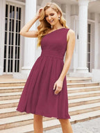Numbersea Homecoming Dress One Shoulder Pleated Short Formal Prom Gowns 28046 by numbersea
