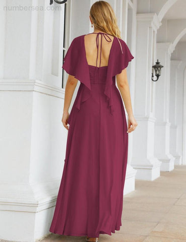 Numbersea Bridesmaid Dresses Backless Formal Prom Gowns for Evening Party Mother of The Bride Dress 28040