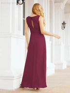 Formal Prom Gown Elegant V-Neck Sleeveless Bridesmaid Dresses for Wedding Party 28037 by numbersea