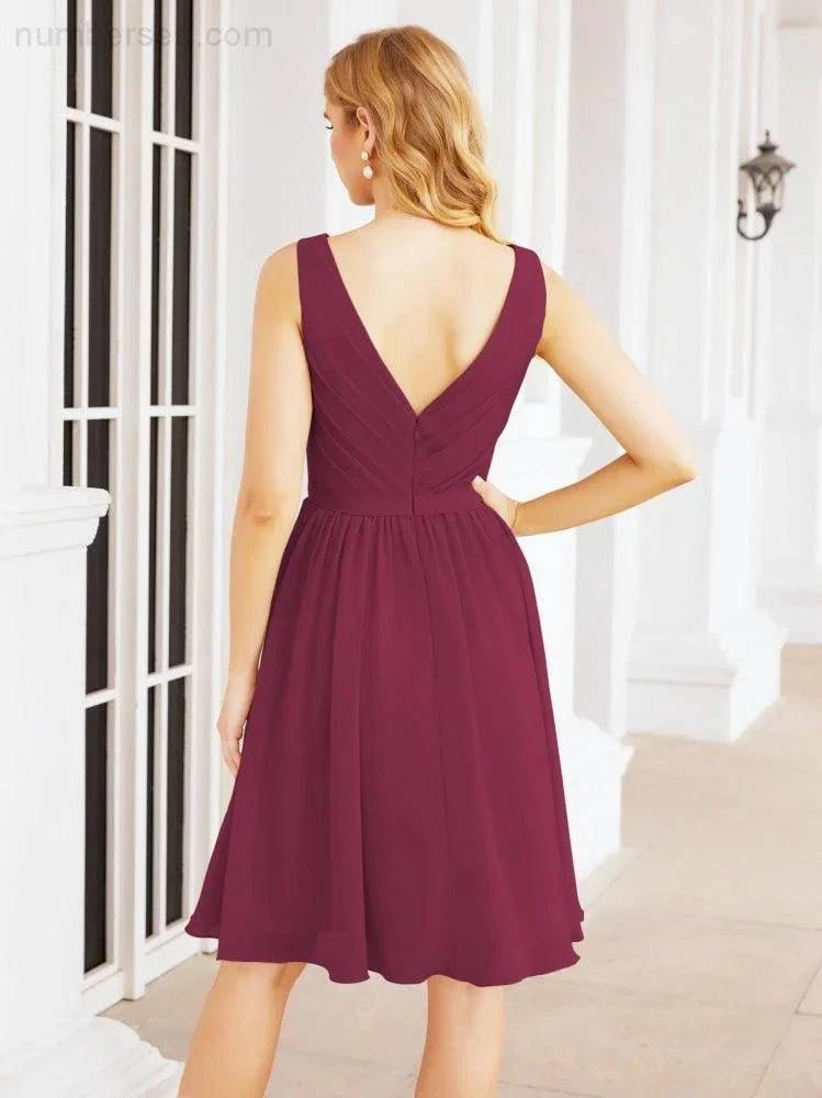 Numbersea Homecoming Dresses Knee Length Skirt V Back 28062 by numbersea