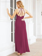 Numbersea Spaghetti Strap Bridesmaid Dresses V-Neck Long A-Line Formal Prom Gowns 28063 by numbersea