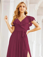 Bridesmaid Dresses with Flutter Sleeves Formal Evening Party Prom Gowns 28044 by numbersea