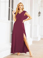 Sunnderly Bridesmaid Dresses Cape Formal Prom Dress Open Back Gowns for Mother of The Bride SY28058 by numbersea